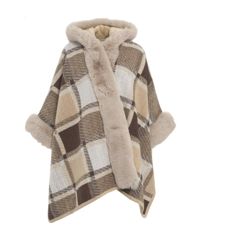 LIU JO poncho CHECK bruin